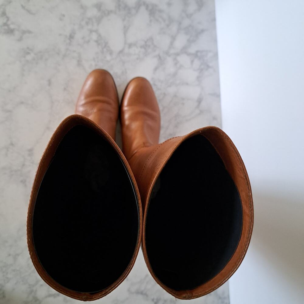 COACH Micha Leather Tall Riding Boots Size 7 Cinnamon Brown - Picture 9 of 11